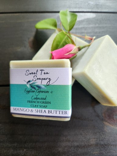 French Green Clay Egypt Geranium & Cedarwood Soap